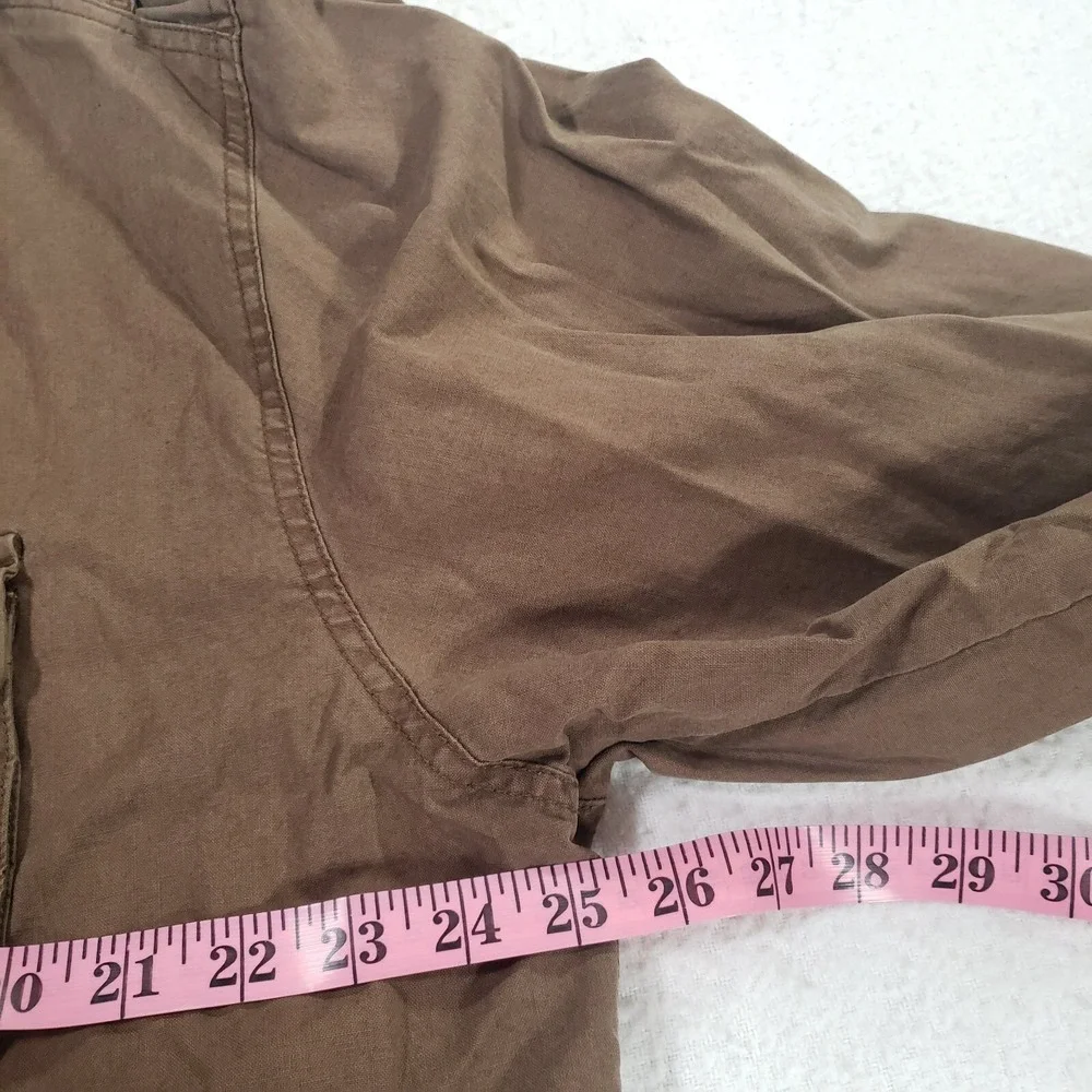 Banana Republic Military Jacket Mens Brown M Lined Leather Collar Outdoor‎ Chore
